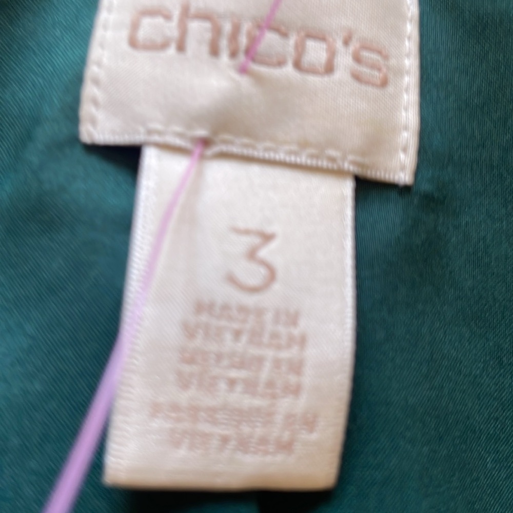 Chicos Elegant Green Velvet Women's Blazer - Picture 6 of 7